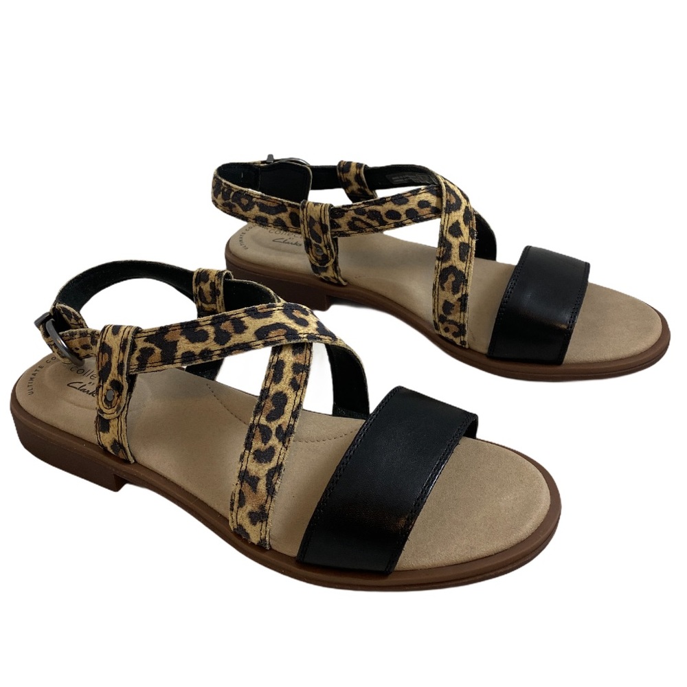 CLARKS Declan Spring Leopard Print Sandal NWT - Picture 2 of 8